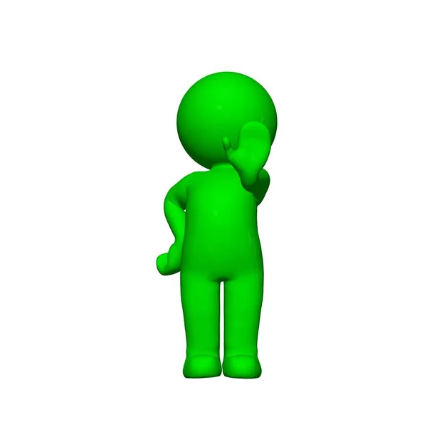 Green 3D People - Stop - isolated on white background