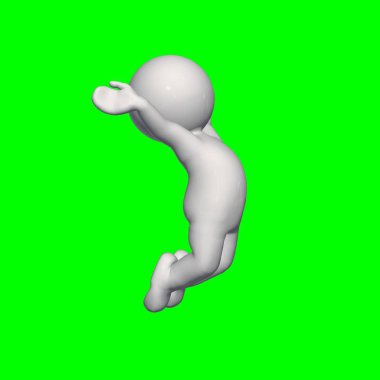 3D Insanlar-Cheer-yeşil ekranda izole