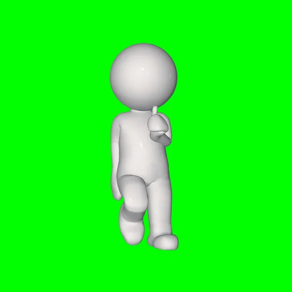 3D People - Thinks - isolated on green screen