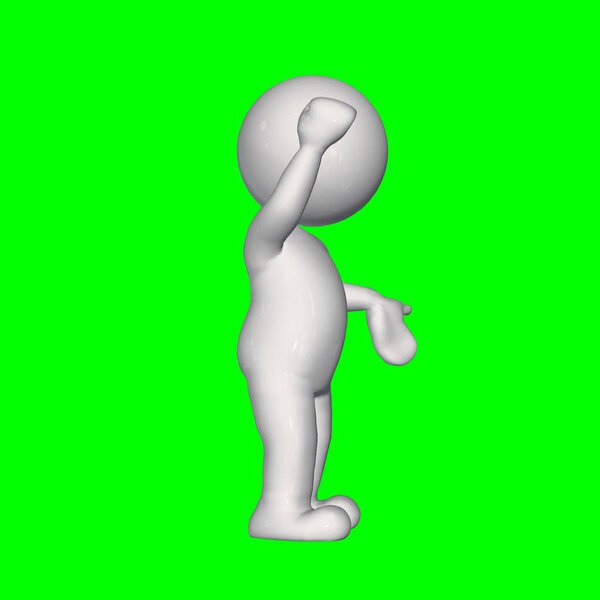 3D Люди - Объяснение - изолированы на зеленом экране
