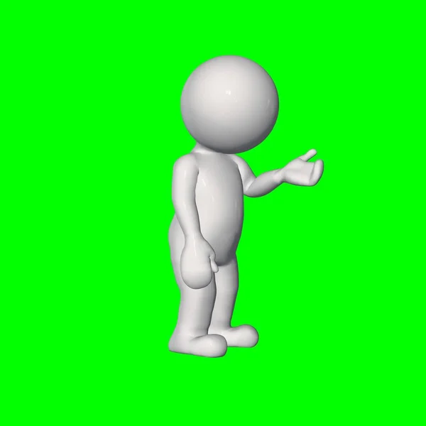 3D People - Talk - isolated on green screen