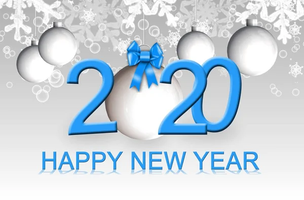 Happy New Year 2020 - tebrik kartı - 3d illüstrasyon