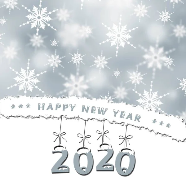 Year change to 2020, snowflakes on background, text - Happy New Year