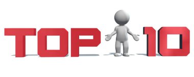 3D insanlar-Top 10-beyaz arka planda izole