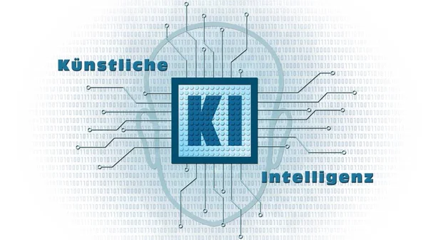 독일어 Kuenstliche Intelligenz Hintergrund 사이버 자동화의 추상적 렌더링 — 스톡 사진