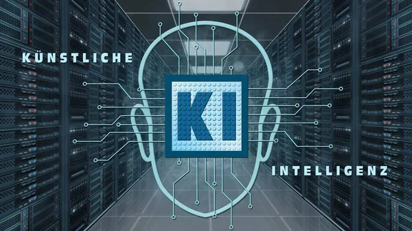 Искусственный Интеллект Фон Немецком Языке Kuenstliche Intelligenz Hintergrund Абстрактная Концепция — стоковое фото