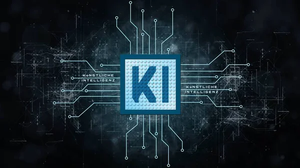 Штучний Інтелект Штучного Інтелекту Німецьких Kuenstliche Абстрактна Концепція Кібернетичних Технологій — стокове фото