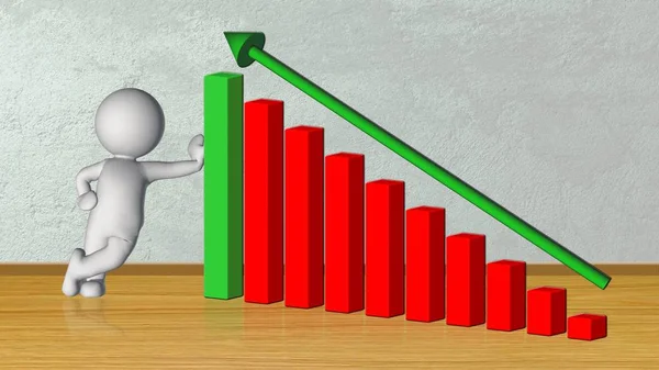 Üzleti Növekedési Bar Graph Rising Arrow Emberek Illusztráció — Stock Fotó