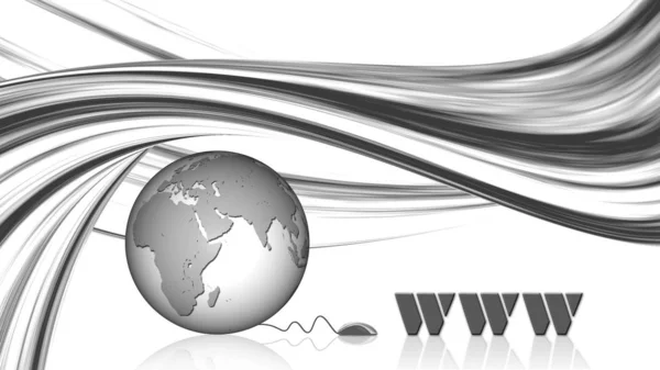 Internet Concept Communication World Wide Front White Background Illustration — ストック写真