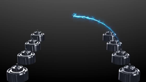 Электрическая Энергия Анимация Синем Красном Цветах Анимированные Изогнутые Линии Электрическом — стоковое видео