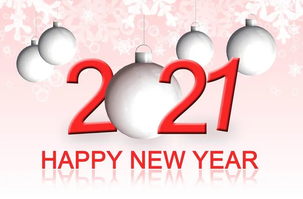 Feliz Año Nuevo 2021 Tarjeta Felicitación Ilustración — Foto de Stock