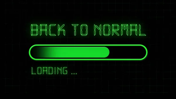 Back Normal Завантаження Смужки Прогресу Перед Чорними Фоновими Літерами Графічними — стокове фото