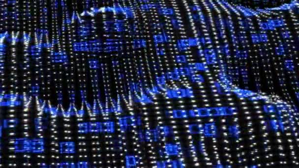 Футуристичний Фон Даних Зміна Двійкового Коду Синього Кольору Відображеного Поверхні — стокове відео