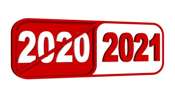 Έτος Αλλαγής 2021 Αριθμοί Έτους Κόκκινο Χρώμα Στο Πιάτο Απομονώνονται — Φωτογραφία Αρχείου
