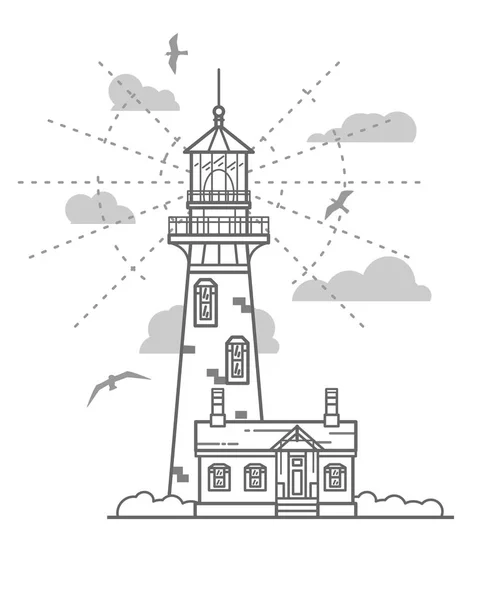 Deniz feneri çizgi simgesi