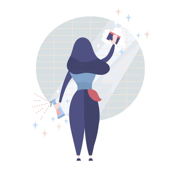 Ev hanımı Döşemeyi temizler