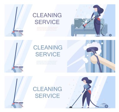 Temizlik hizmeti teklifi için şablonlar kümesi.