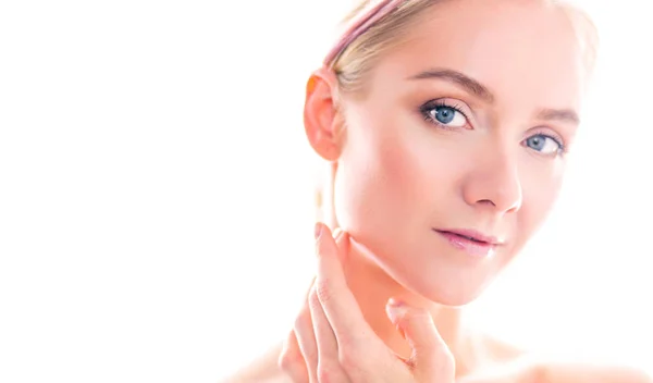 Schöne Frau Gesicht Porträt Schönheit Hautpflege-Konzept — Stockfoto