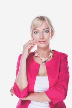 Güzel kadın izole üzerinde beyaz arka plan ile. Güzel kadın