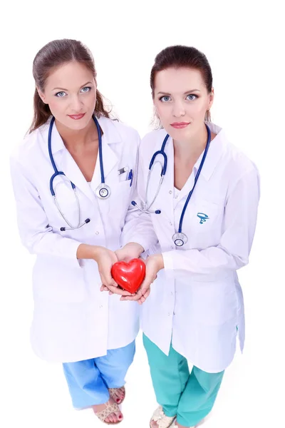 Dos doctora joven, parada en el hospital. Dos doctora joven. —  Fotos de Stock