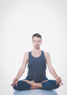 Pratik Yoga bir genç adam. Yoga. Yoga eğitmeni