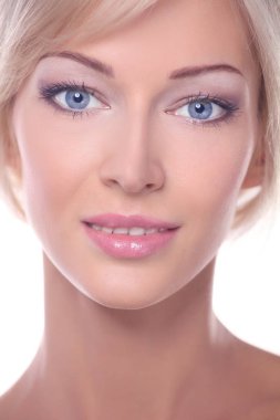 Güzel kadın izole üzerinde beyaz arka plan ile. Güzel kadın