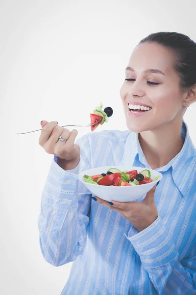 A beautiful girl eating healthy food. Beautiful girl Stock Image