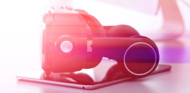 Bilgisayarlı sanal gerçeklik gözlükleri. İş. 3D teknoloji