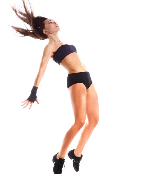 Stylish and young modern style dancer jumping — Stock Photo, Image