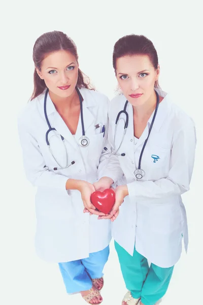 Two young woman doctor , standing in hospital. Two young woman doctor. — Stock Photo, Image