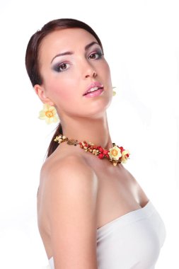 Güzel kadın izole üzerinde beyaz arka plan ile. Güzel kadın