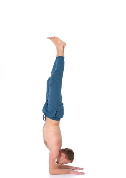 Young Man Practicing Yoga Yoga Yoga Instructor — Stock Photo, Image