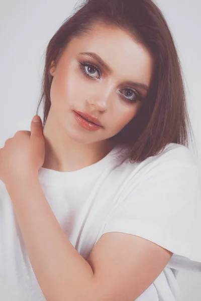 Close up portrait of beautiful young woman face — Stock Photo, Image