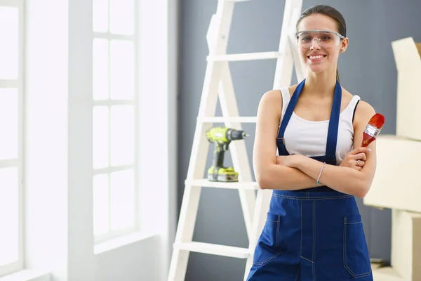 Conceito de design de interiores, renovação e tecnologia. — Fotografia de Stock