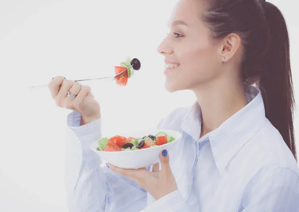 건강 한 음식을 먹는 아름다운 소녀. 아름다운 아가씨 — 스톡 사진