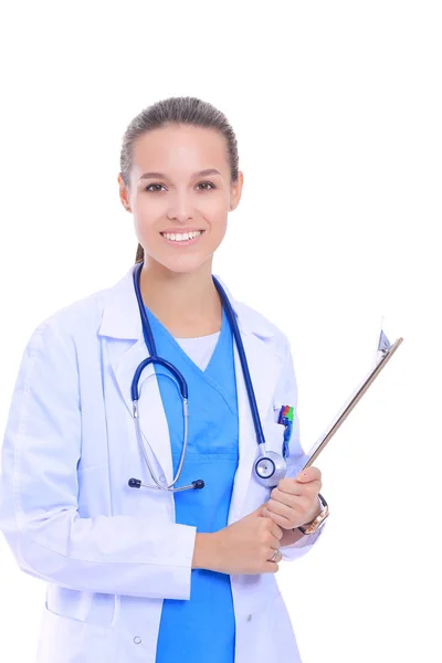 Female doctor with clipboard. Woman doctor — Stock Photo, Image