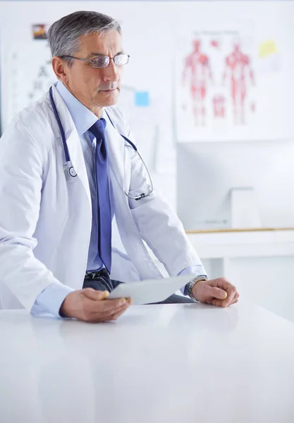 Portrait of a smiling doctor in his bright office — Stock Photo, Image