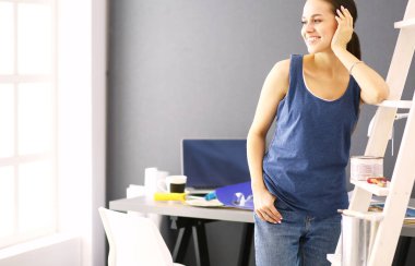 iç tasarım, yenileme ve teknoloji konsepti.