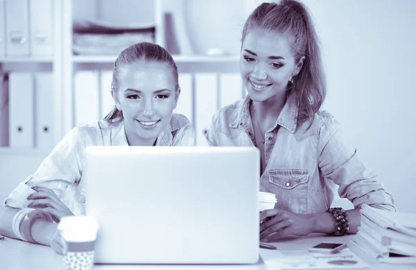 Ritratto di due donne d'affari che lavorano in ufficio con il computer — Foto Stock