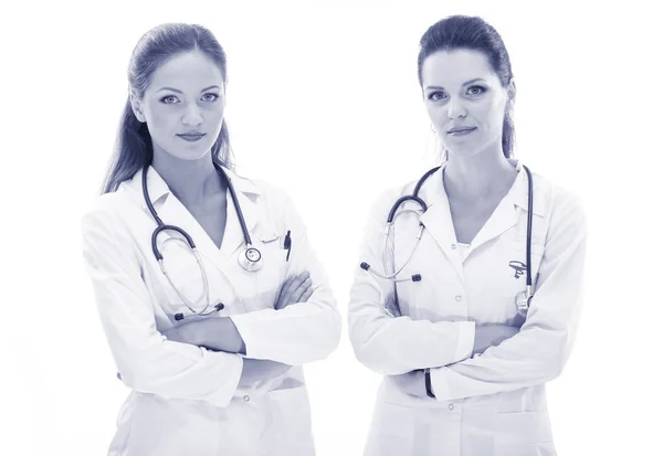 Twee jonge vrouwelijke dokter, in het ziekenhuis. Twee jonge vrouw dokter — Stockfoto