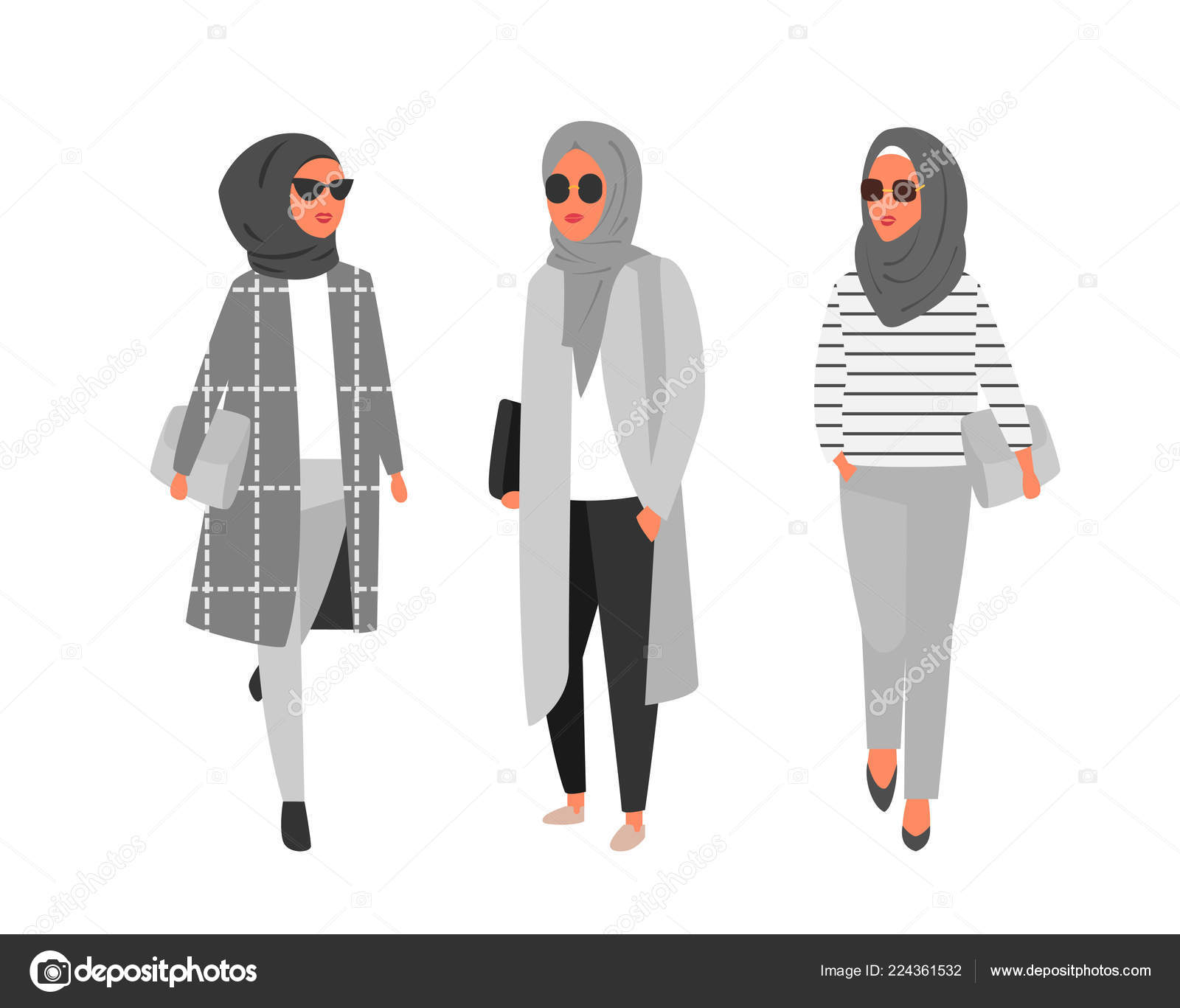 Hijab Muslim Woman Arab Modern Fashion Vector People Stock Vector C Yapanda 224361532