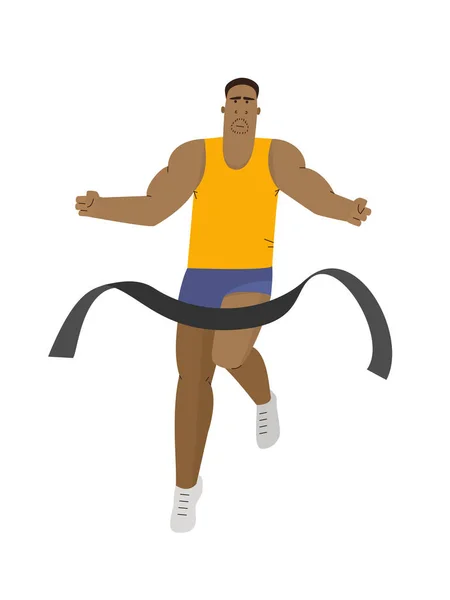 Loper winnen van een race-marathon. Met sport vectorillustratie — Stockvector