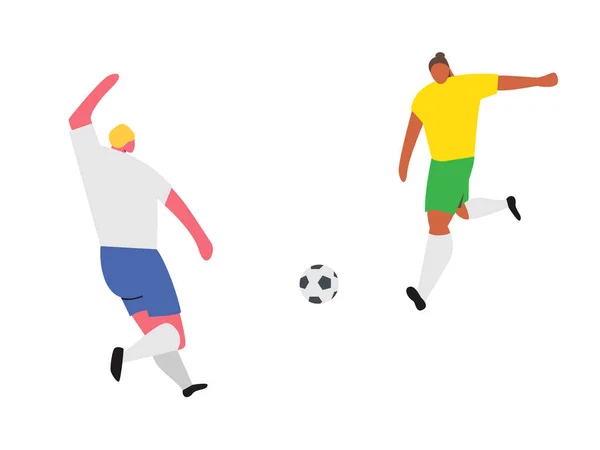 Acción de jugadores de fútbol. Juego de fútbol Vector Sport — Archivo Imágenes Vectoriales