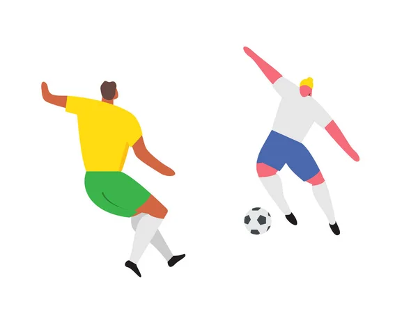 Soccer Players Action. Football Vector Sport Set — Stock Vector
