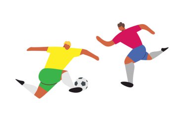Futbol oyuncular eylem. Futbol vektör spor Set