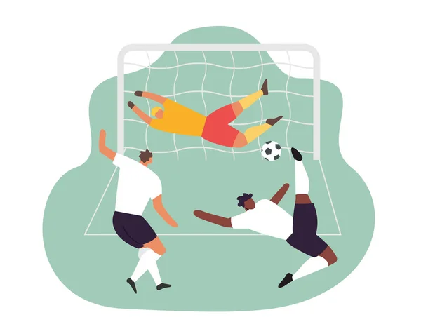 Soccer Players Goalkeeper Action. Football Vector Sport Set