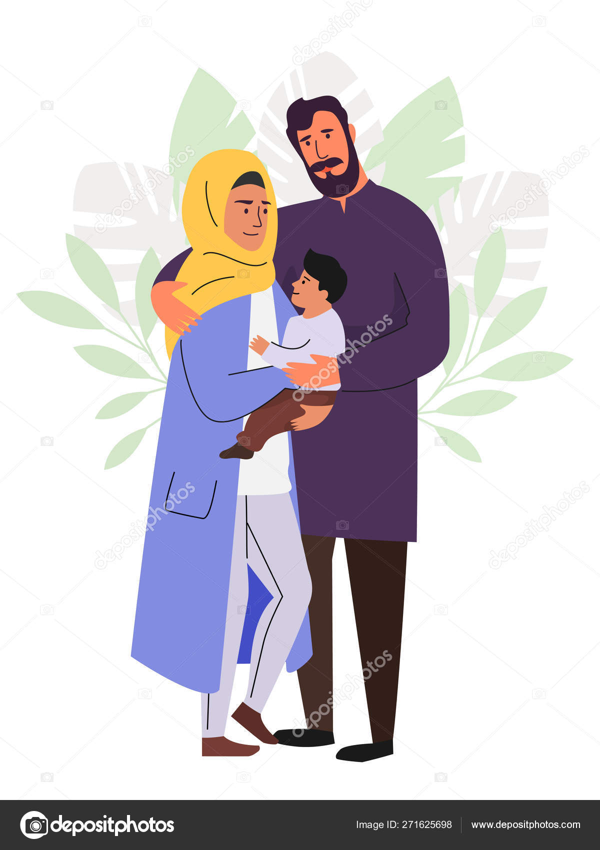 Casal feliz família muçulmana em compras de supermercado