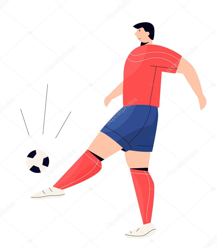 Soccer Player In Action Football Play Game People Character Vector Illustration Premium Vector In Adobe Illustrator Ai Ai Format Encapsulated Postscript Eps Eps Format