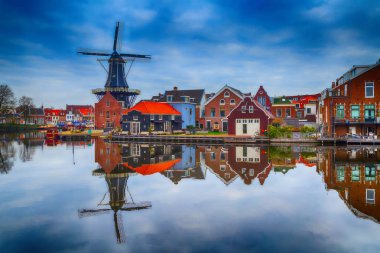 landscape with the windmill, Haarlem, Holland clipart