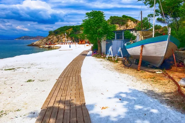 Playa cubierta de mármol, Isla de Tasos, Grecia —  Fotos de Stock